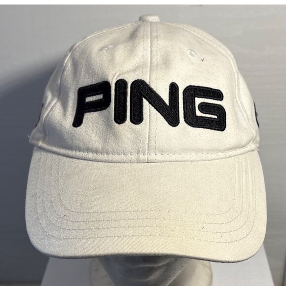 Ping G15 Hat Golf White Adjustable With Black Embroidered Logo - Picture 2 of 11